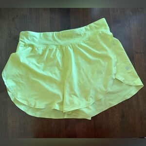 lululemon neon yellow Fast and Free High-Rise Classic-Fit Split Short 3"